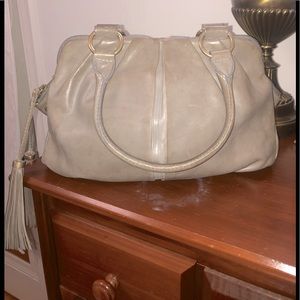 J Crew Gray Leather Handbag